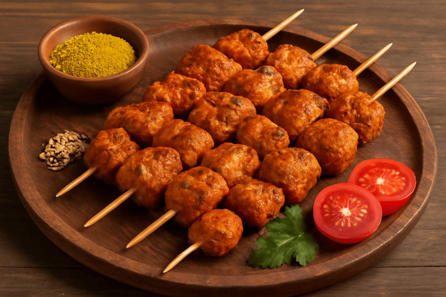 pinchos moruno artesano en plato