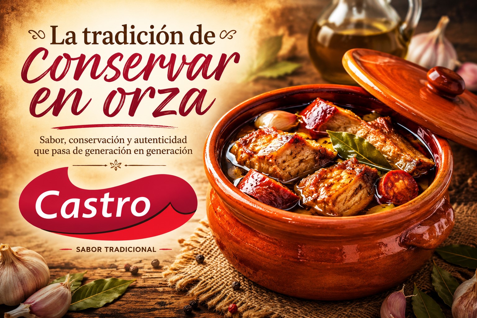 la tradición de conservar chorizo morcilla lomo y costillas en una orza.